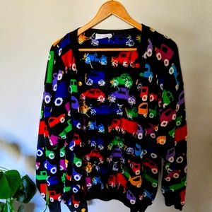 Train cardigan sweater